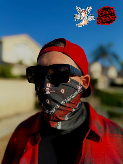 One Leg Films Paisley Neck Gaiter (Black/Red)