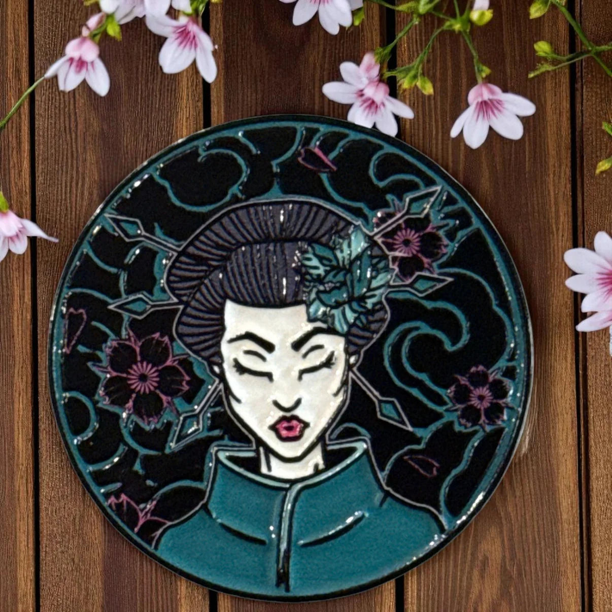 The Geisha Enamel Cap Pin