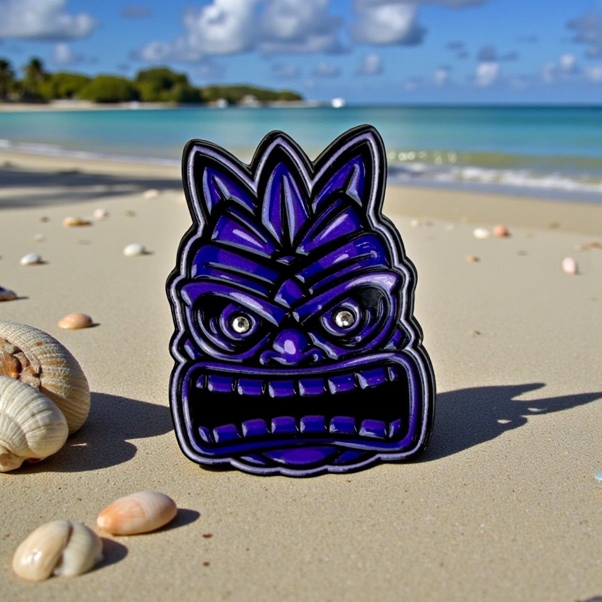The Purple Luau Enamel Cap Pin