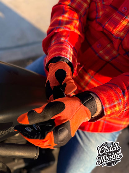 OG Crest Motorcycle Gloves (Orange)