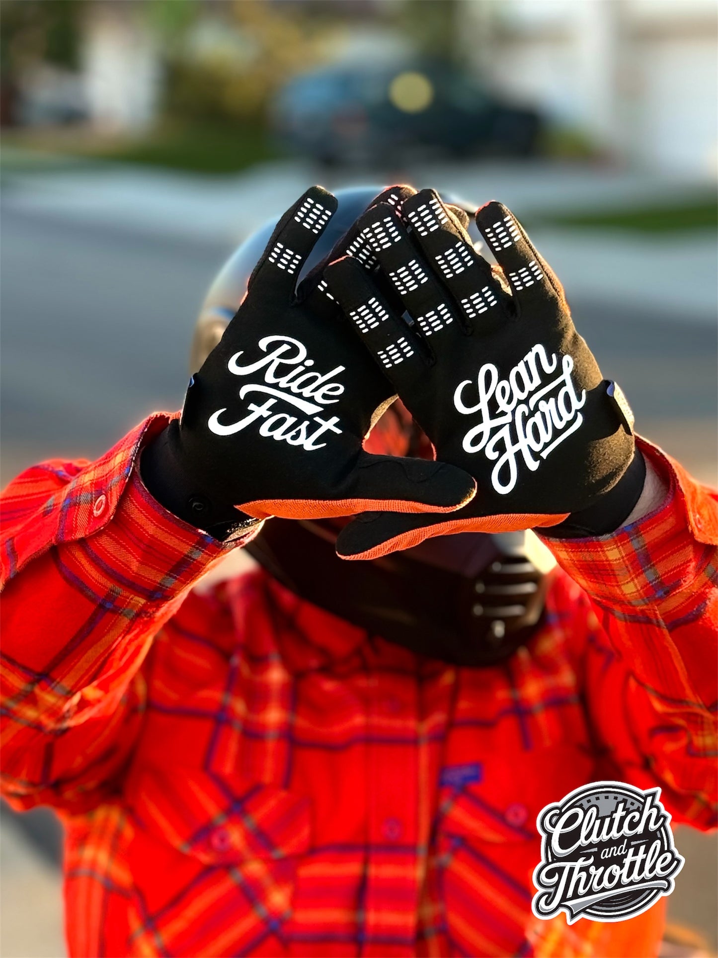 OG Crest Motorcycle Gloves (Orange)