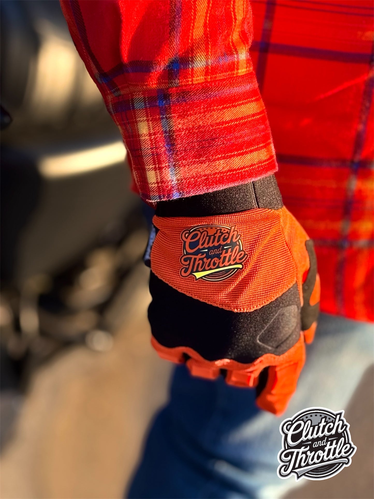 OG Crest Motorcycle Gloves (Orange)
