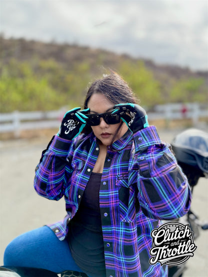 OG Crest Motorcycle Gloves (Sky Blue)